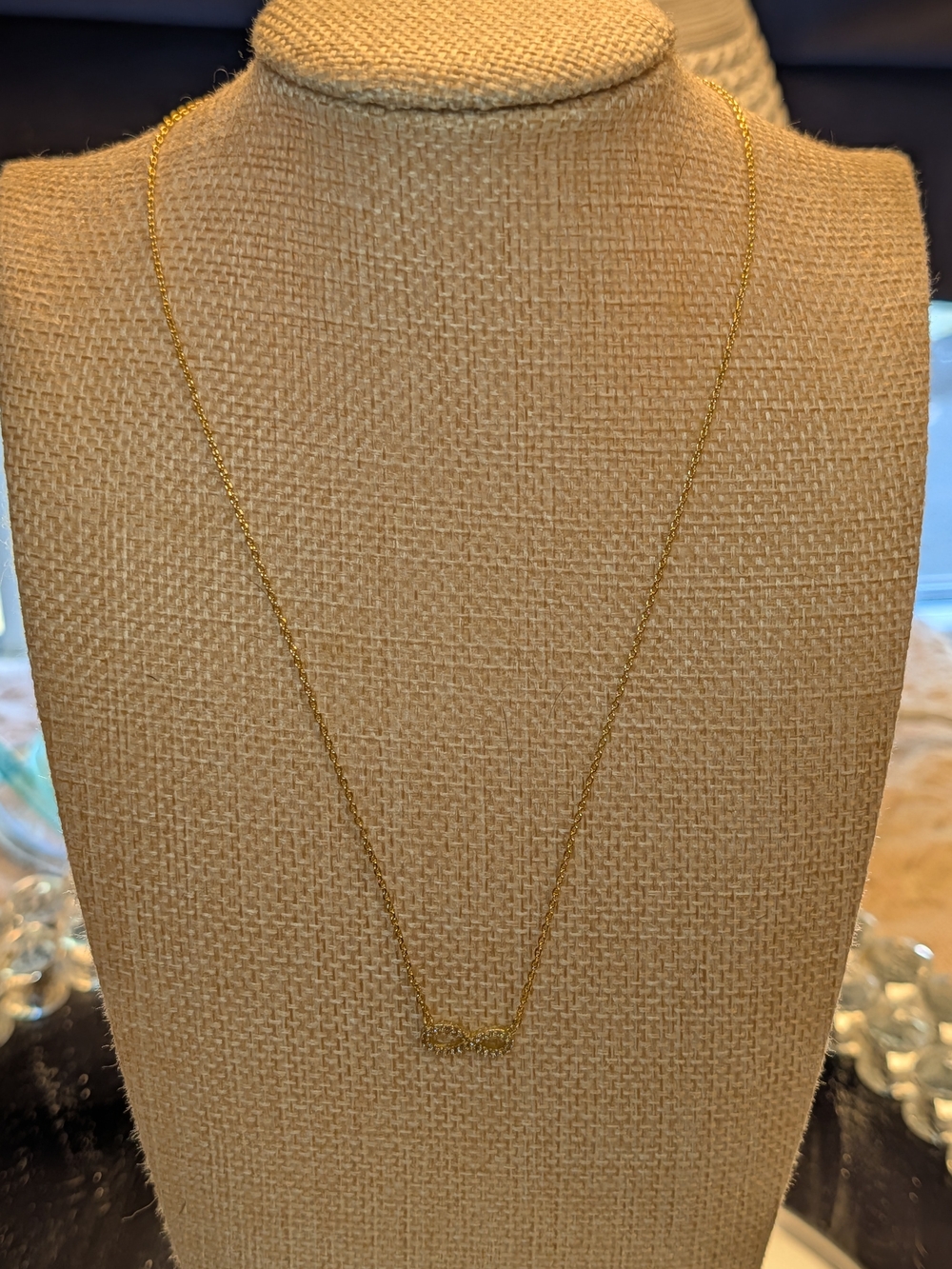 Minimal Gold Chain Necklace with Infinity Accent New